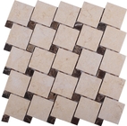 Tejas de mosaico de cristal blancos y negros, teja de mármol redonda 30x30 de la pared del mosaico del triángulo 3D