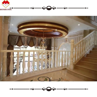 Tamaño estándar o personalizado Baluster de escalera de mármol blanco de ónix alabastro para casas de lujo