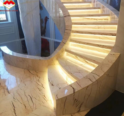 Pisos y escaleras interiores Solfitel Marmol de oro Gran losa en estilo natural moderno