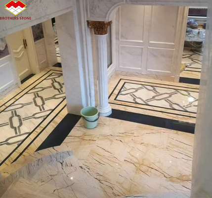 Pisos y escaleras interiores Solfitel Marmol de oro Gran losa en estilo natural moderno