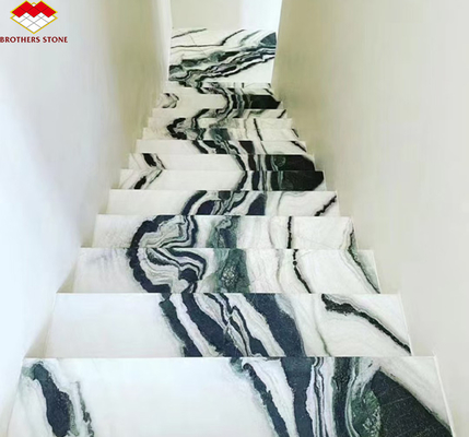 Escaleras de hotel modernas Hermanos Piedra Panda Blanco Pisadas de mármol y elevadores antiderrapante
