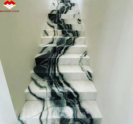 Escaleras de hotel modernas Hermanos Piedra Panda Blanco Pisadas de mármol y elevadores antiderrapante