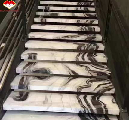 Escaleras de hotel modernas Hermanos Piedra Panda Blanco Pisadas de mármol y elevadores antiderrapante