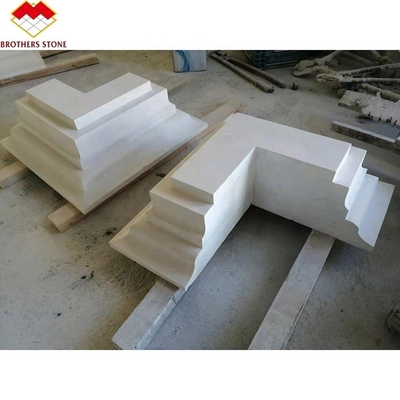 Escalera de mármol de lujo personalizada columna de guarnición para diseño de interiores de estilo villa