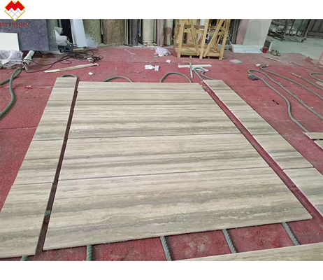 12x24 pulgadas de tamaño Venas grises Beige Travertino de suelo de la losa en buen estado en estilo de diseño moderno