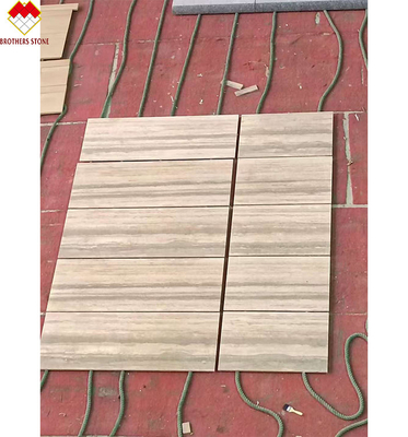 12x24 pulgadas de tamaño Venas grises Beige Travertino de suelo de la losa en buen estado en estilo de diseño moderno