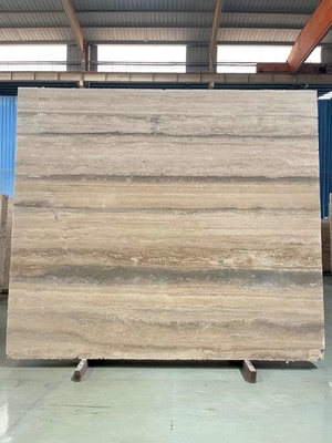 12x24 pulgadas de tamaño Venas grises Beige Travertino de suelo de la losa en buen estado en estilo de diseño moderno