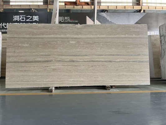 12x24 pulgadas de tamaño Venas grises Beige Travertino de suelo de la losa en buen estado en estilo de diseño moderno