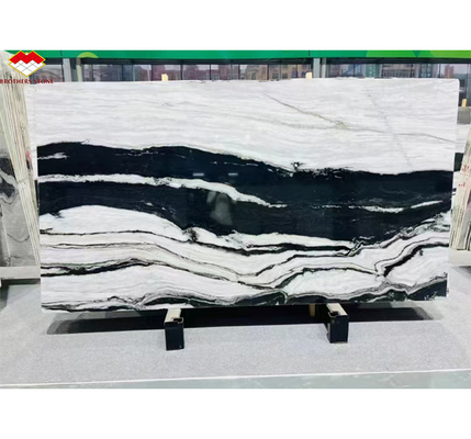 Tablas de escaleras pulidas en mármol blanco panda moderno para diseño de hogares y hoteles