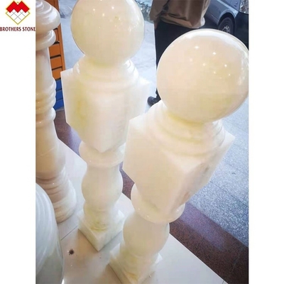Barandilla de granito de piedra de mármol de ónix blanco barandilla de balaustra balaustra para escalera en el apartamento