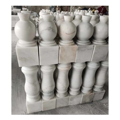 Finitura de superficie de balustrada de piedra de mármol blanco para barandillas de balustradas