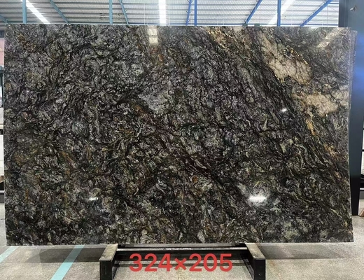 Oro natural brasileño, láminas de piedra de granito negro para encimeras y mesas