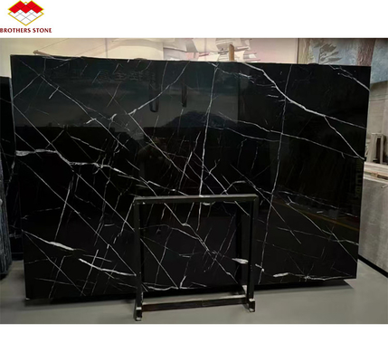 Hotel de diseño moderno Nero Marquina Big Slab Zimbabwe Pisos y escaleras de mármol negro