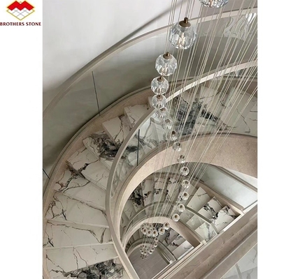 Escaleras rectas no resbaladizas pisadas de escaleras con piedra sinterizada grandes losas de stock especial