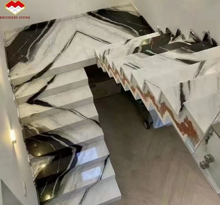 Escaleras rectas no resbaladizas pisadas de escaleras con piedra sinterizada grandes losas de stock especial