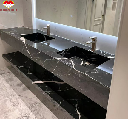 Venas blancas del fregadero de mármol cortado a tamaño de mármol de calcita para diseño de hotel moderno Villa
