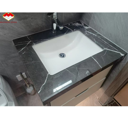 Venas blancas del fregadero de mármol cortado a tamaño de mármol de calcita para diseño de hotel moderno Villa
