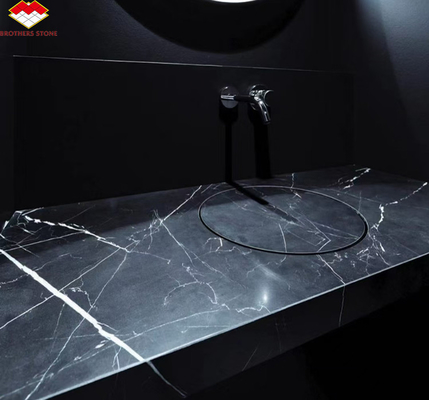 Venas blancas del fregadero de mármol cortado a tamaño de mármol de calcita para diseño de hotel moderno Villa