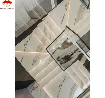 Escaleras de piedra sinterizada de corte a medida para lujo de diseño moderno en varios colores