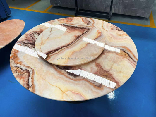 Tejas de piso de losa de ónix de jade de dragón rojo pulido para lavabo Componente de 16 mm de espesor