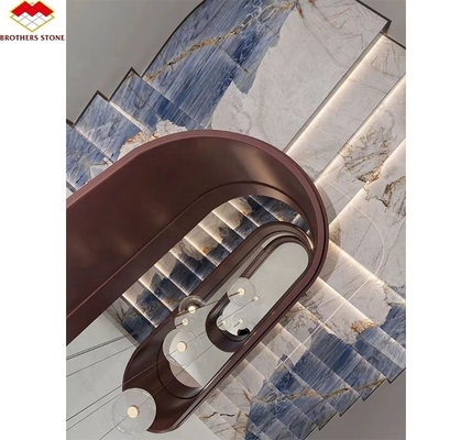 Material de escalera de piedra artificial de diseño moderno de lujo azulejos de piso no resbaladizos para interiores