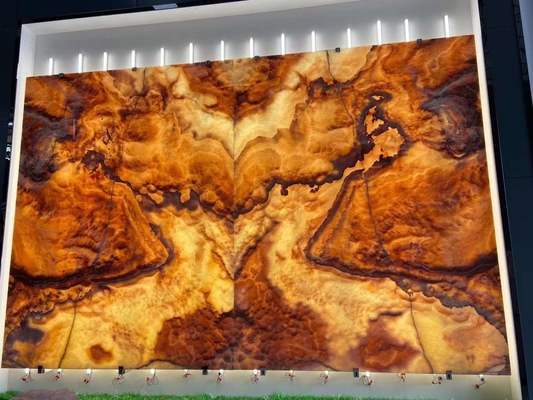 Moderno diseño de dragón rojo de jade de ónix panel de pared de losa azulejos de suelo para el adorno de grado
