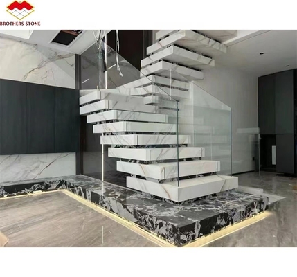 Actualice el interior de su hotel con pisadas de escaleras de diseño moderno de material de piedra artificial