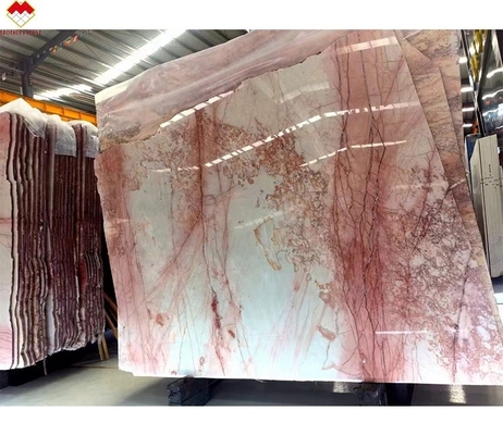 Marmol natural rosa humeante para baldosas de piso de lujo