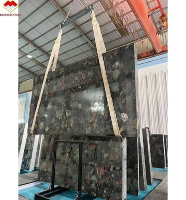 Cuatro estaciones de Brasil piedra de cuarcita verde granito multicolor mesa y panel de decoración de pared personalizado para interiores