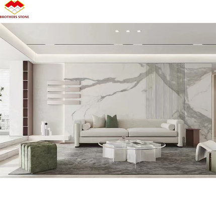 Diseño moderno Italia Calacatta Blanco de la losa de mármol para el escritorio de la cocina y el panel de la pared