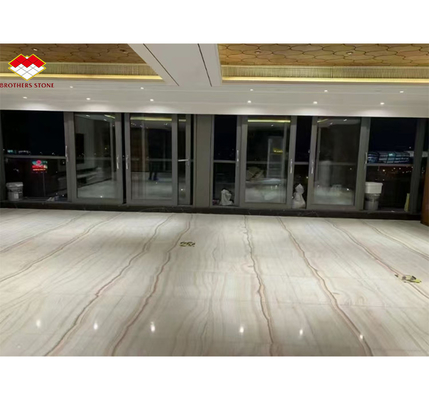 Estilo de diseño de hotel moderno transparente de jade blanco de mármol de losas para pared y piso