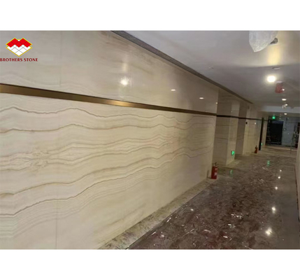 Estilo de diseño de hotel moderno transparente de jade blanco de mármol de losas para pared y piso