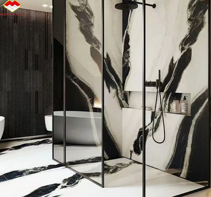 Estilo de diseño moderno Panda Marmol blanco elevar la pared de su hotel piso y escaleras azulejos