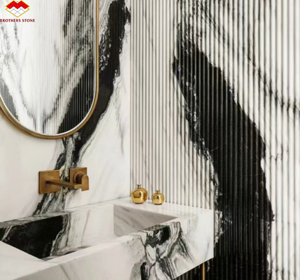 Estilo de diseño moderno Panda Marmol blanco elevar la pared de su hotel piso y escaleras azulejos