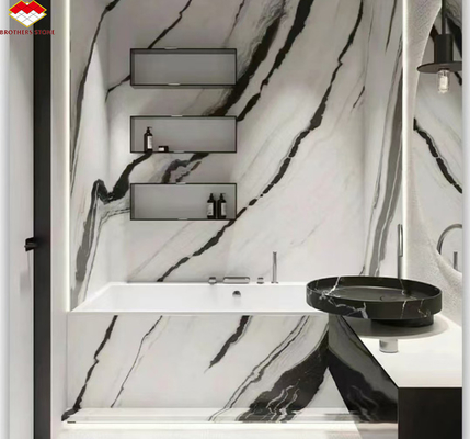 Estilo de diseño moderno Panda Marmol blanco elevar la pared de su hotel piso y escaleras azulejos