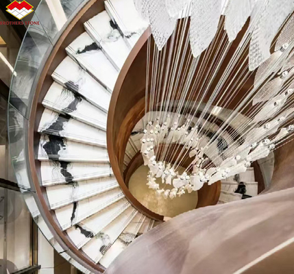 Estilo de diseño moderno Panda Marmol blanco elevar la pared de su hotel piso y escaleras azulejos