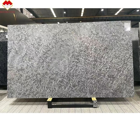 Piso de pared de piedra de cuarcita negra pulida para Versace Escritorios de cocina gris oscuro Vanidad
