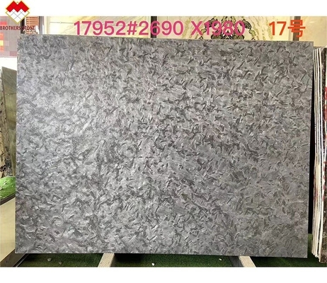 Piso de pared de piedra de cuarcita negra pulida para Versace Escritorios de cocina gris oscuro Vanidad