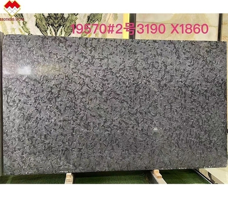 Piso de pared de piedra de cuarcita negra pulida para Versace Escritorios de cocina gris oscuro Vanidad