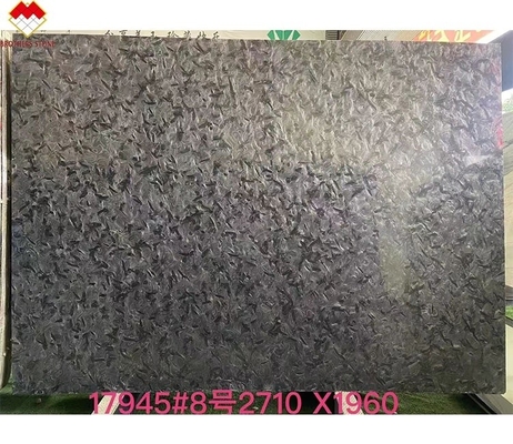 Piso de pared de piedra de cuarcita negra pulida para Versace Escritorios de cocina gris oscuro Vanidad