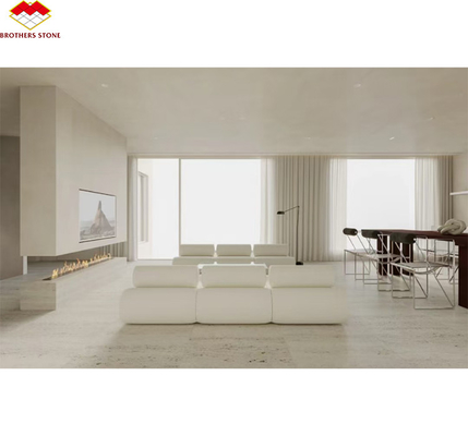 Piedra de mármol travertino Gran losa pulida para diseño de interiores de hoteles modernos