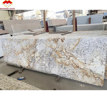 Oro de lujo Granito Piedra grandes losas afiladas pulido para Villa Escalera Diseño gráfico