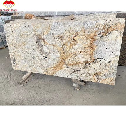 Oro de lujo Granito Piedra grandes losas afiladas pulido para Villa Escalera Diseño gráfico