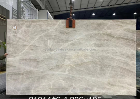 Cristal natural brasileño de piedra de cuarcita luz beige Taj Mahal mármol para encimeras de mesa 18 mm