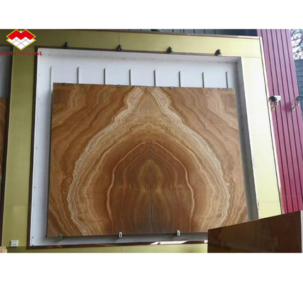 Oníx pulido en caliente Gran lámina de la lámina del libro de juego para la pared de revestimiento de piedra translúcida retroiluminada