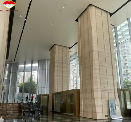 Proyecto de decoración de hoteles de piedra de diseño moderno con forma de piedra natural travertino beige