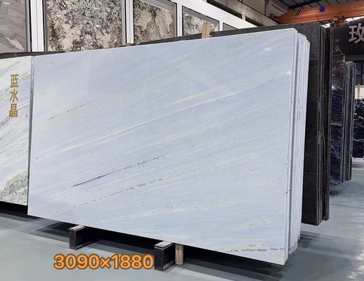 Brasil Cristal azul de cuarcita de mármol de piedra retroiluminada placa para el mostrador de la vanidad moderna