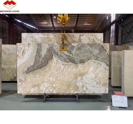 Piedra de ónix translúcida pulida Diseño moderno para luz natural Tinta de jade Marmol Gran pizarra