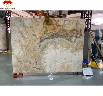 Piedra de ónix translúcida pulida Diseño moderno para luz natural Tinta de jade Marmol Gran pizarra