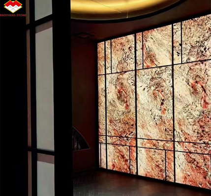 Hojas de pizarra translúcidas de paneles de piedra flexibles para diseño de interiores de hoteles modernos